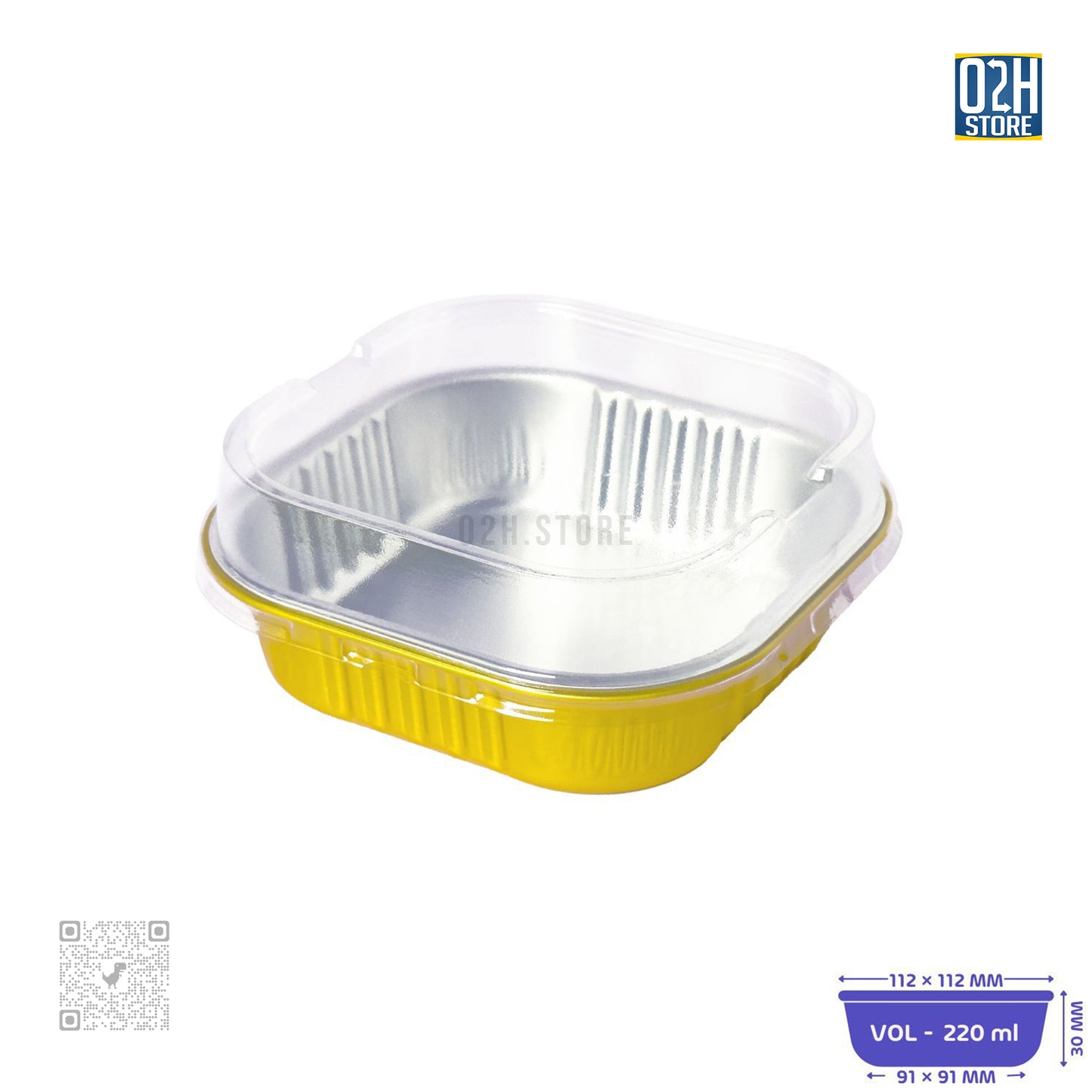 Square Gold Aluminium Trays 220ml – 500 pcs