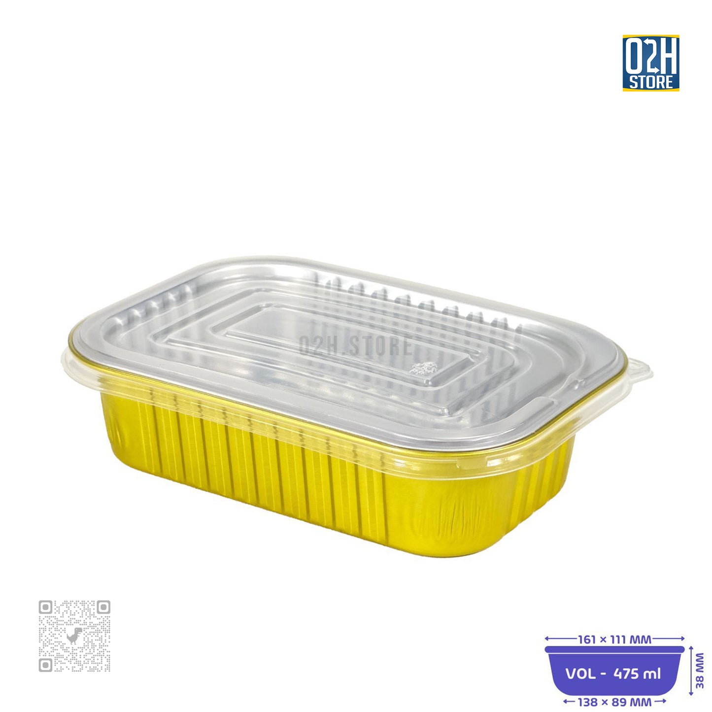 475ml Gold Aluminium Containers – 500 pcs