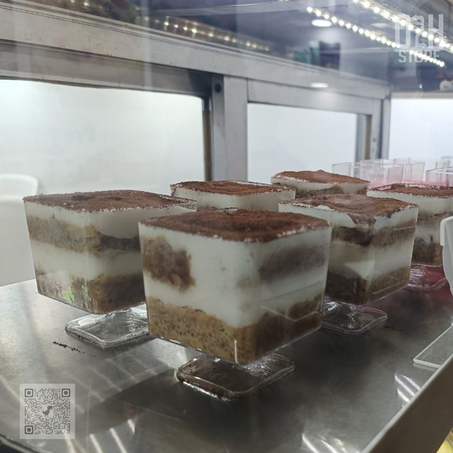 Premium Transparent Square Stand Dessert Cup – 100 ml