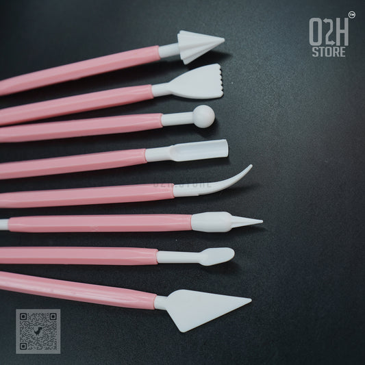8-Piece Fondant Tools Set – Plastic Decor Kit