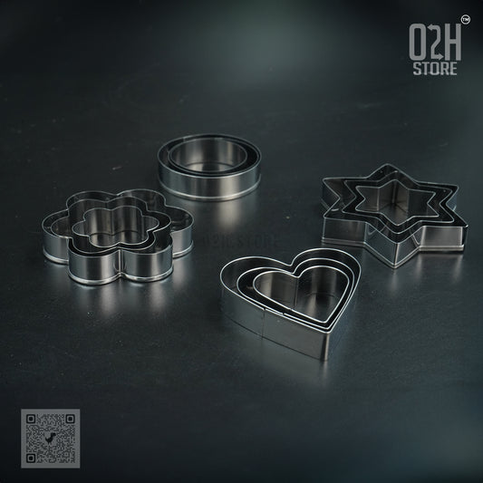 Steel Cookie Cutters – Round, Heart, Star, Flower