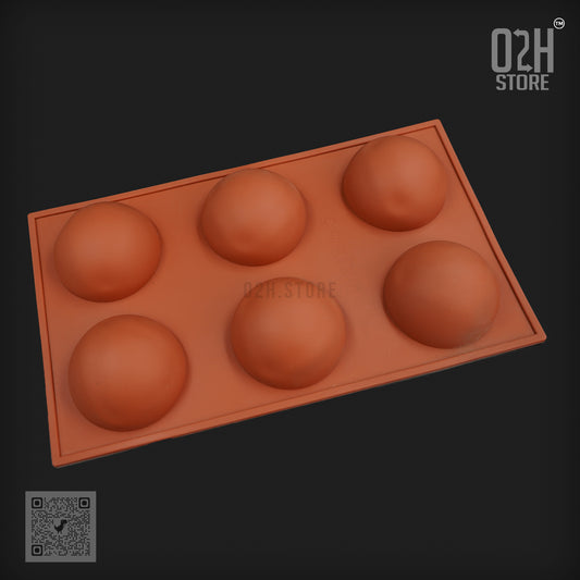 Silicone 6-Cavity Half Sphere Mold