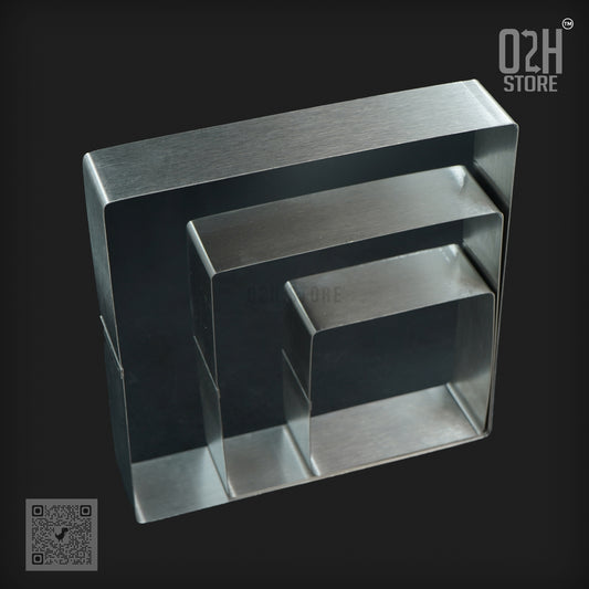 3-Pcs Square Steel Rings – Mousse & Fondant Cutter