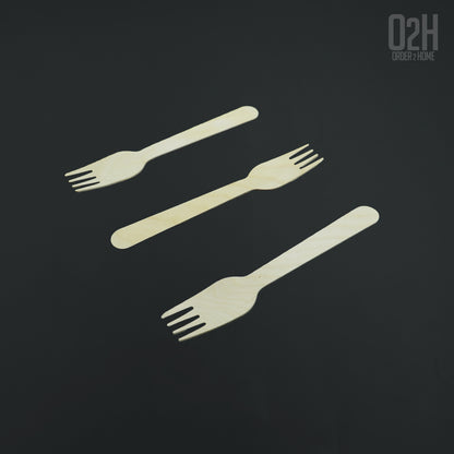 160mm Wooden Forks – Disposable Pack of 100