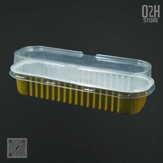 200 ml Boat-Shaped Gold Base Aluminium Containers with Lid