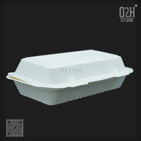 750ml White Disposable Bento Lunch Box (9*6)