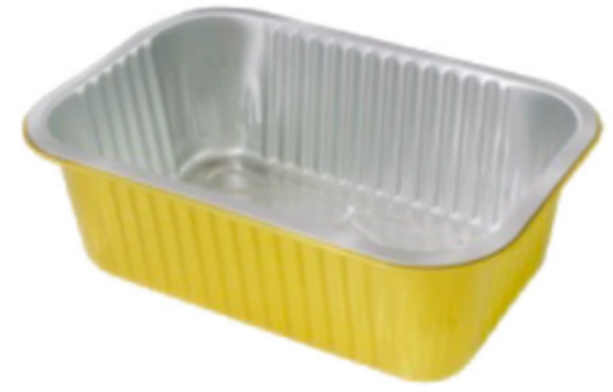 930 ml Rectangle Gold base Aluminium Containers – 500 pcs
