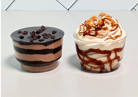 100ml Clear & Brown Cups