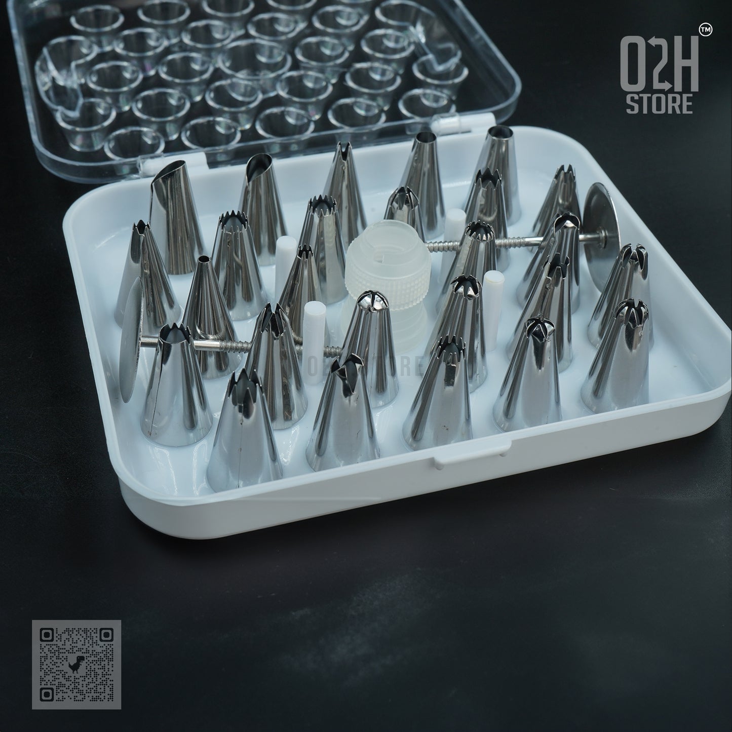 29-Pcs Steel Nozzle Set with Rose Nail for Icing