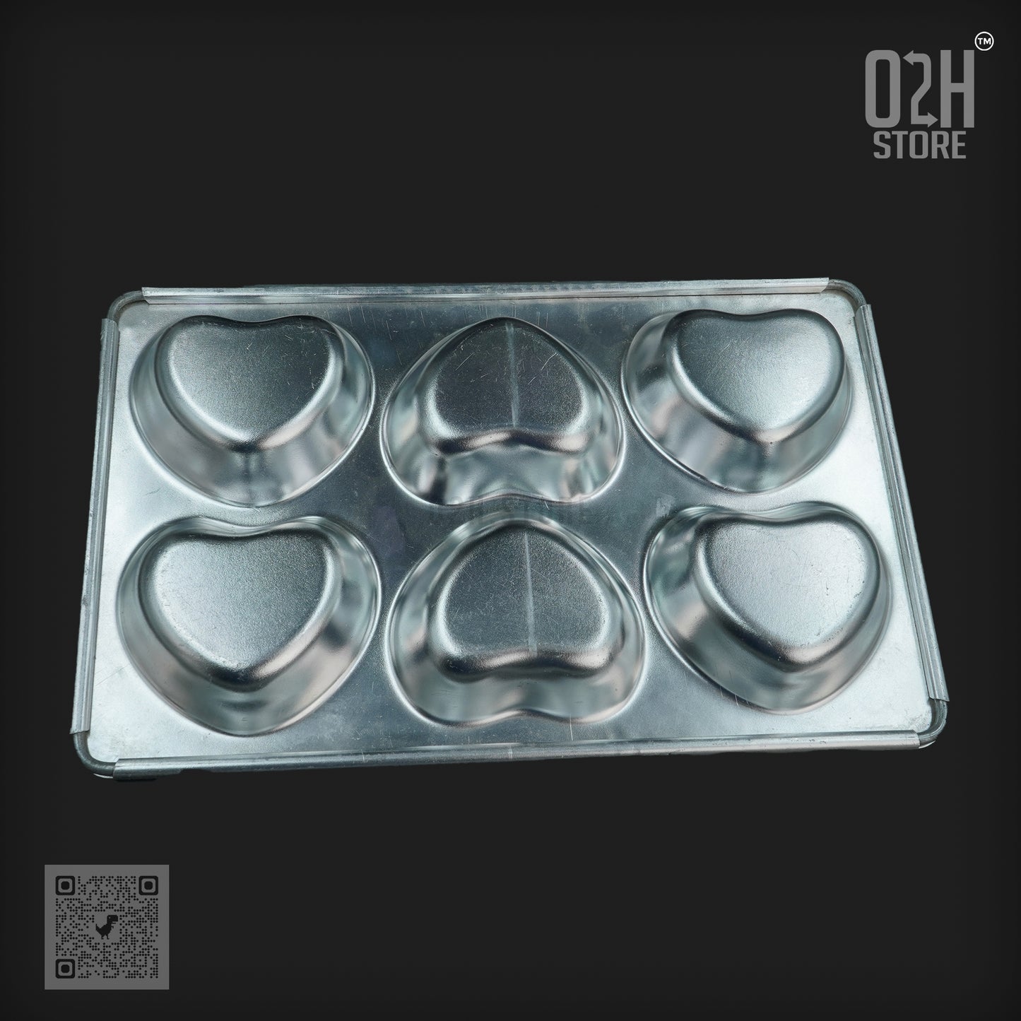 6 -Cavity Mini Heart Muffin Tray – Aluminium