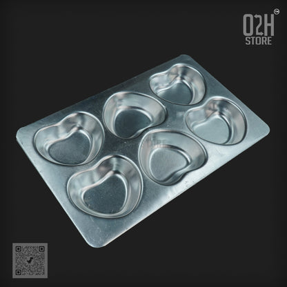 6 -Cavity Mini Heart Muffin Tray – Aluminium