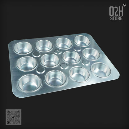 12-Cup Aluminium Muffin Tray – Durable Bakeware