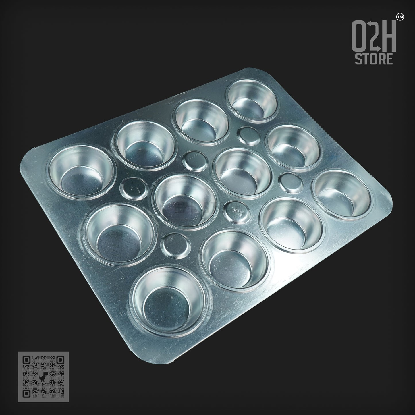 12-Cup Aluminium Muffin Tray – Durable Bakeware