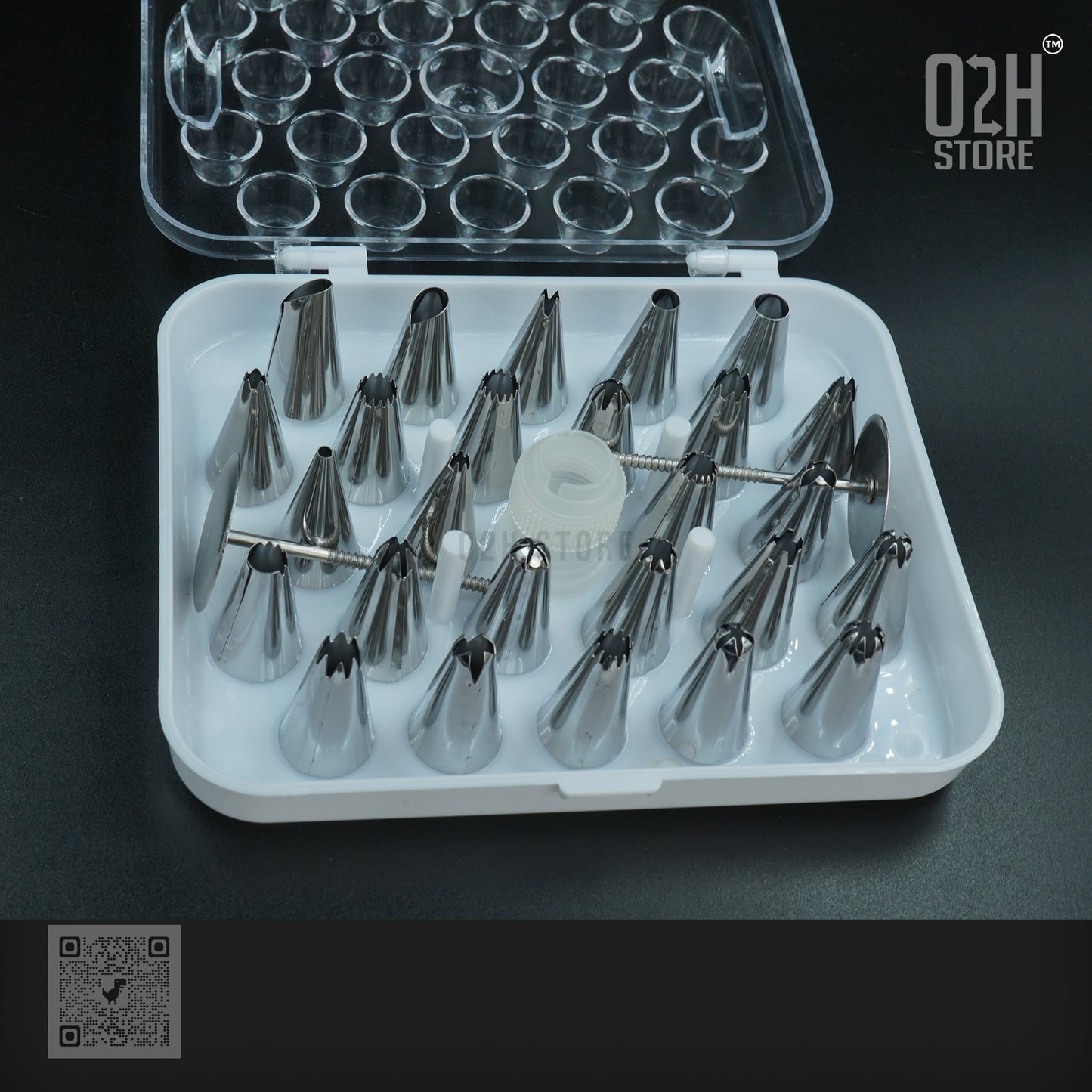 29-Pcs Steel Nozzle Set with Rose Nail for Icing
