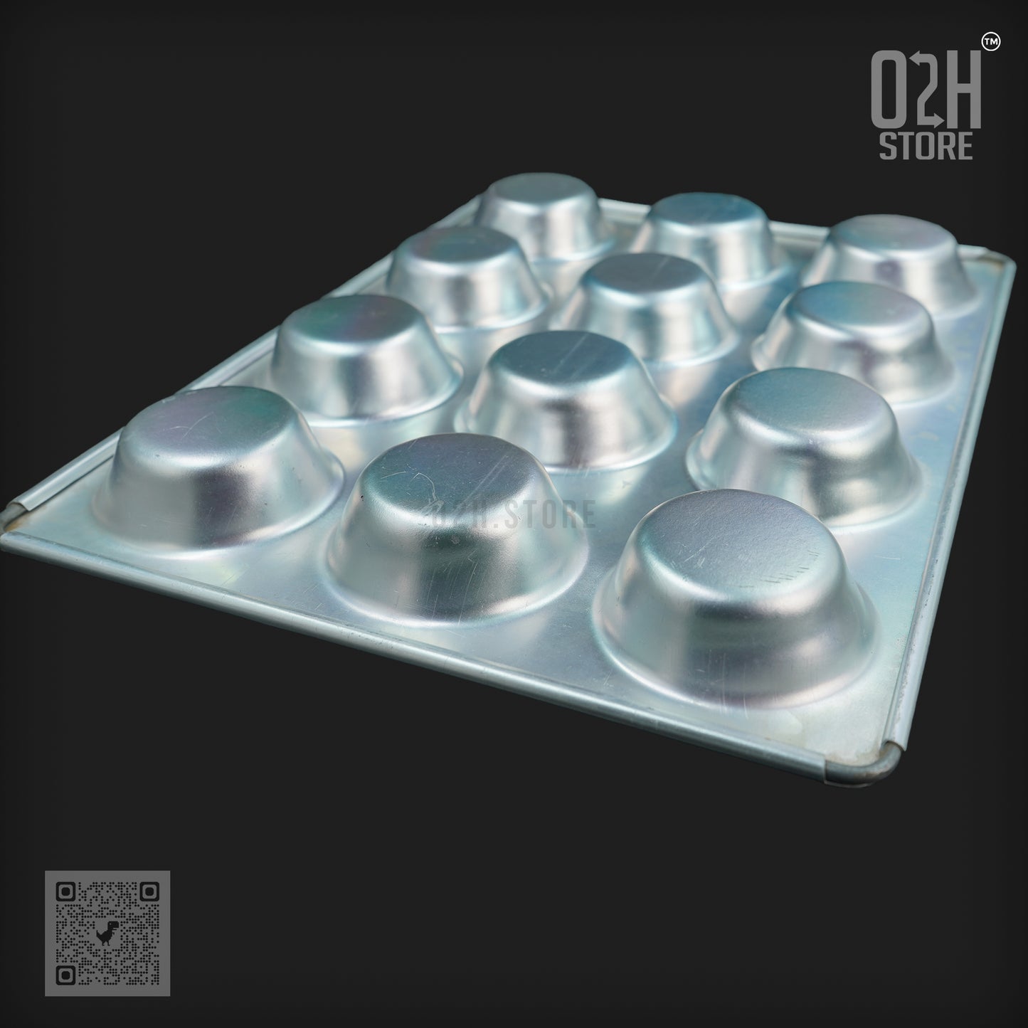 12-Cup Aluminium Muffin Tray – Durable Bakeware