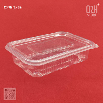 600ml Transparent Hinged Box – Flat Style