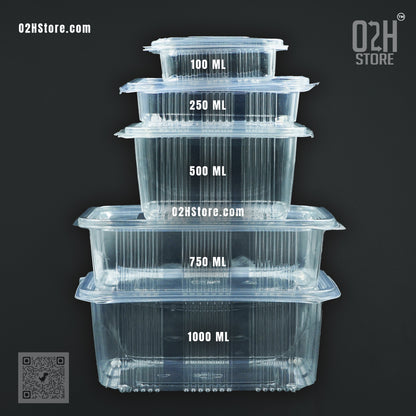 750ml Transparent Flat Hinged Box